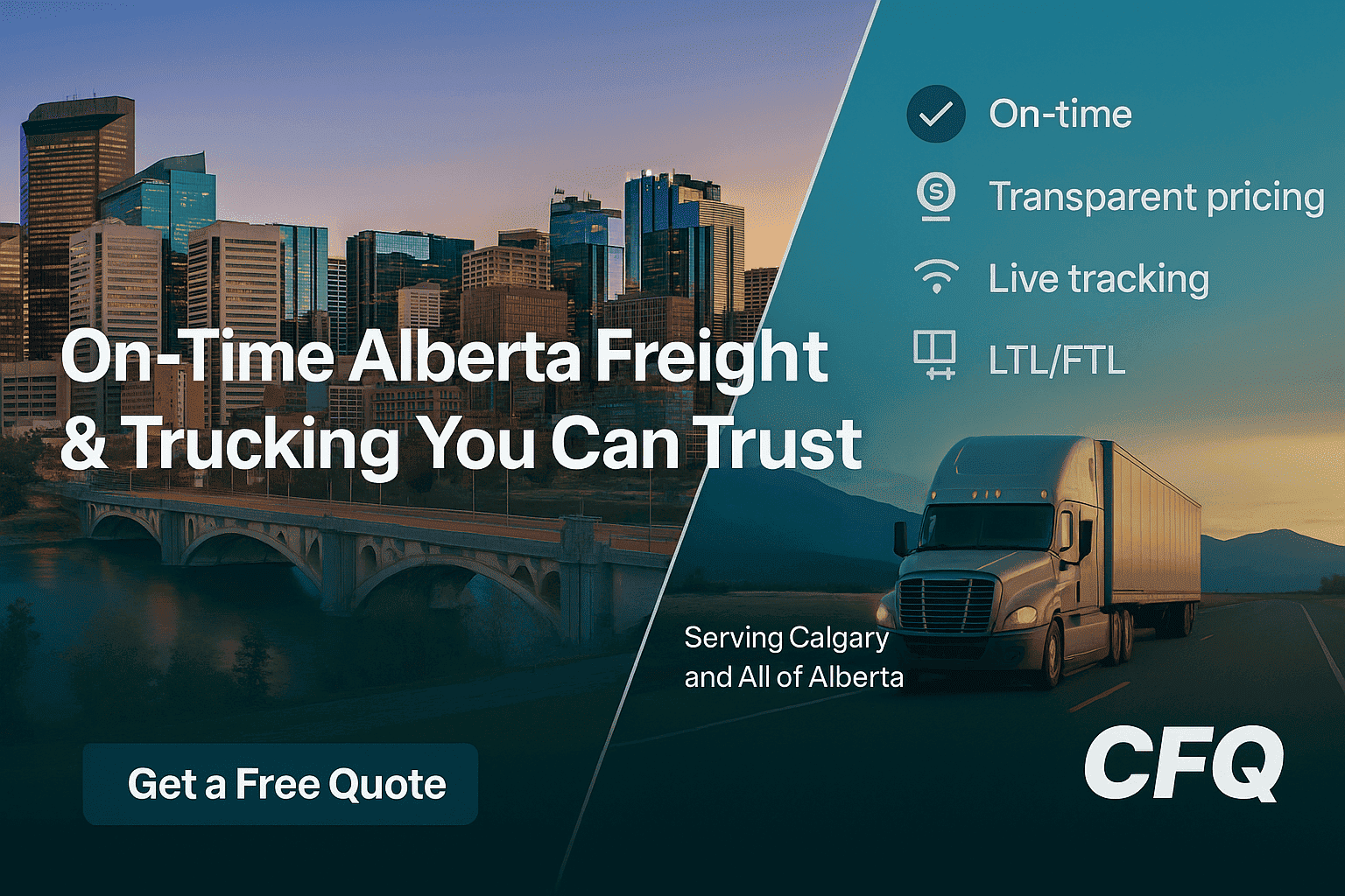 Reliable freight companies in Alberta—CFQ on-time LTL and FTL across Calgary and Edmonton